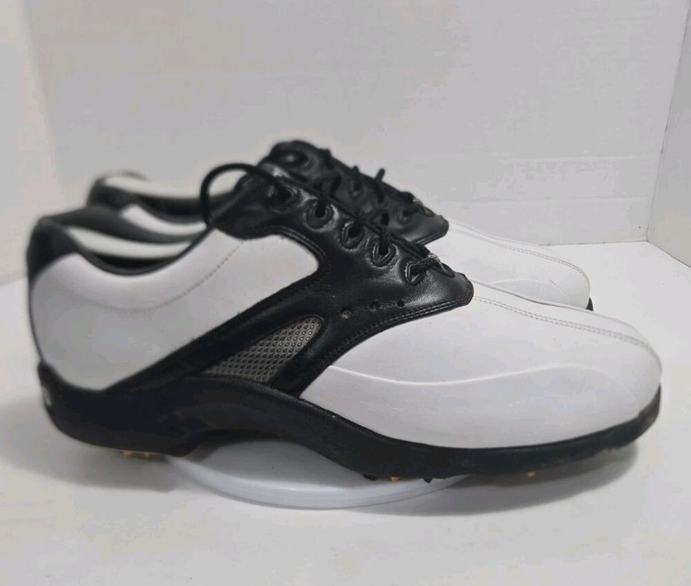 FootJoy SuperLites Golf Shoes White Black Leather Mens Size 11M Model 58023